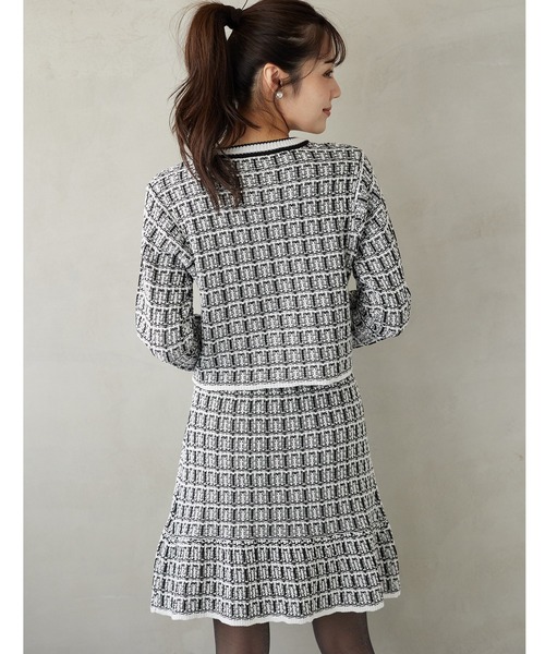 tocco closet（トッコ　クローゼット）の「飾りポケット装飾ツイード風ニットミニスカート（スカート・レディース・グレー/ブラック/ピンク・M）」の8枚目の写真