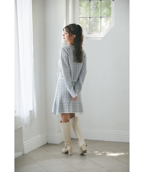 tocco closet（トッコ　クローゼット）の「飾りポケット装飾ツイード風ニットミニスカート（スカート・レディース・グレー/ブラック/ピンク・M）」の11枚目の写真
