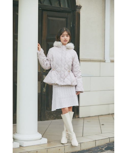 tocco closet（トッコ　クローゼット）の「飾りポケット装飾ツイード風ニットミニスカート（スカート・レディース・グレー/ブラック/ピンク・M）」の20枚目の写真