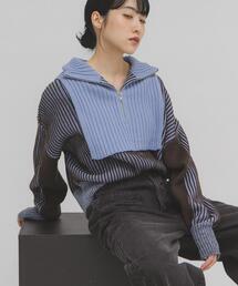 KBF | レイヤードハーフZIPニット(ニット/セーター)