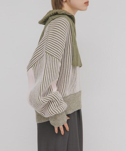 KBF（ケイビーエフ）の「レイヤードハーフZIPニット（ニット/セーター・レディース・ブラック系その他/グリーン系その他/ブルー系その他・ONE）」の9枚目の写真