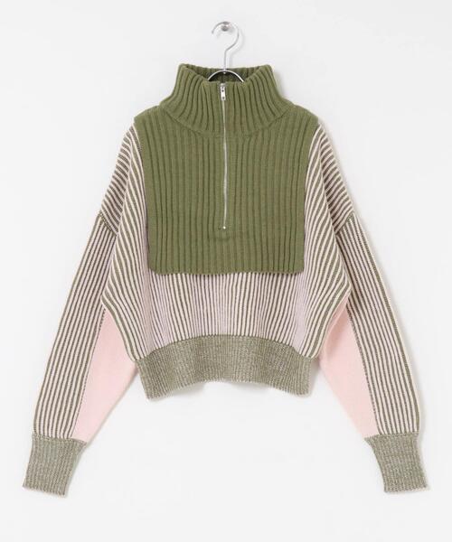 KBF（ケイビーエフ）の「レイヤードハーフZIPニット（ニット/セーター・レディース・ブラック系その他/グリーン系その他/ブルー系その他・ONE）」の11枚目の写真