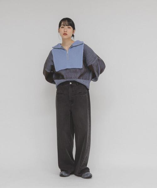 KBF（ケイビーエフ）の「レイヤードハーフZIPニット（ニット/セーター・レディース・ブラック系その他/グリーン系その他/ブルー系その他・ONE）」の18枚目の写真