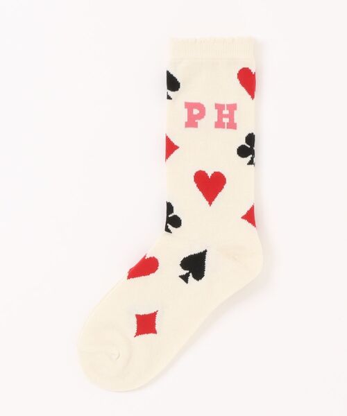 PINK HOUSE（ピンクハウス）の「PHロゴトランプ柄ソックス（ソックス/靴下・レディース・ブラック/ブルー/オレンジ/キナリ/レッド・フリー）」の7枚目の写真