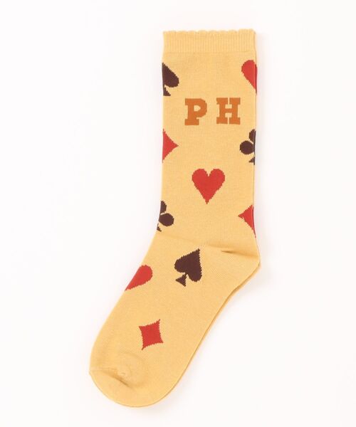 PINK HOUSE（ピンクハウス）の「PHロゴトランプ柄ソックス（ソックス/靴下・レディース・ブラック/ブルー/オレンジ/キナリ/レッド・フリー）」の8枚目の写真