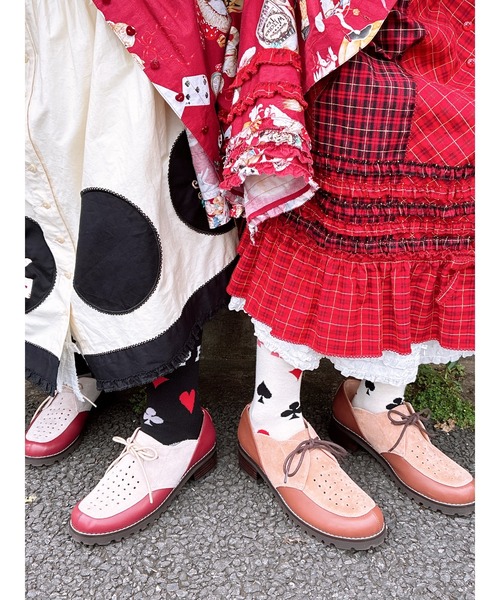 PINK HOUSE（ピンクハウス）の「PHロゴトランプ柄ソックス（ソックス/靴下・レディース・ブラック/ブルー/オレンジ/キナリ/レッド・フリー）」の17枚目の写真