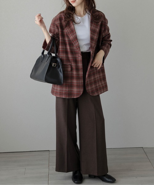 SUGAR BISKET（シュガービスケット）の「チェック柄テーラードジャケット（テーラードジャケット・レディース・レッド/ブラウン/ブラック・フリー）」の20枚目の写真