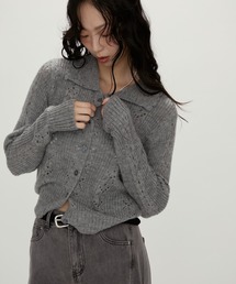 NUJOH | Lace Knit Collar knit / レース編み襟付きニット(ニット/セーター)