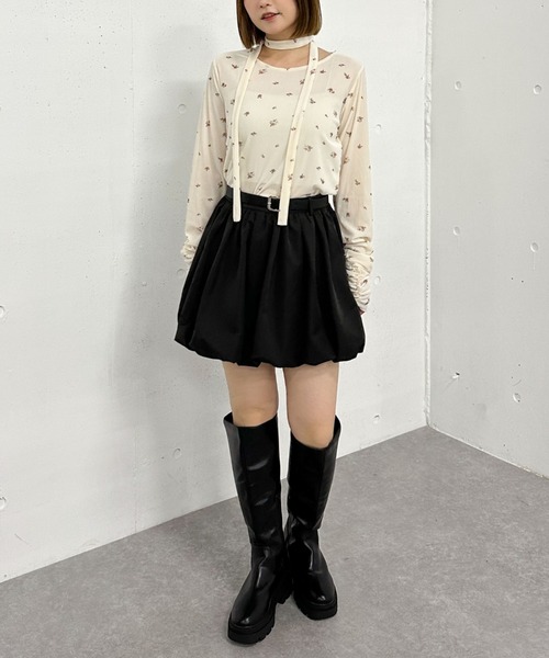 archives(アルシーヴ)の「花柄シアーベロアTOPS(Tシャツ/カットソー・レディース・アイボリー/ブラック・MEDIUM)」の8枚目の写真