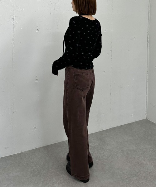 archives(アルシーヴ)の「花柄シアーベロアTOPS(Tシャツ/カットソー・レディース・アイボリー/ブラック・MEDIUM)」の21枚目の写真