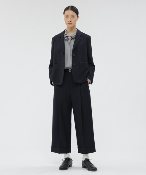 MARGARET HOWELL(マーガレットハウエル)の「FLANNEL WOOL(テーラードジャケット・レディース・グレー/ネイビー・1/2)」の9枚目の写真