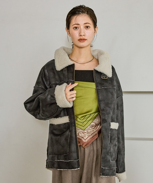 セール】フェイクムートンブルゾン / 496678（ムートンコート