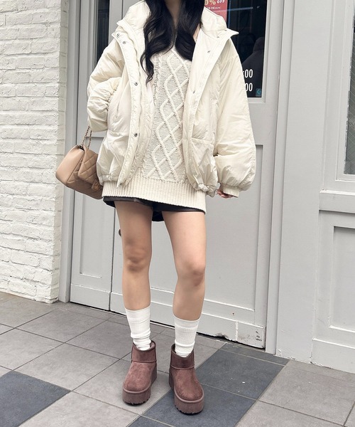 INGNI（イング）の「厚底フェイクムートンブーツ（ブーツ・レディース・ブラック/ブラウン/ベージュ・M/L）」の15枚目の写真