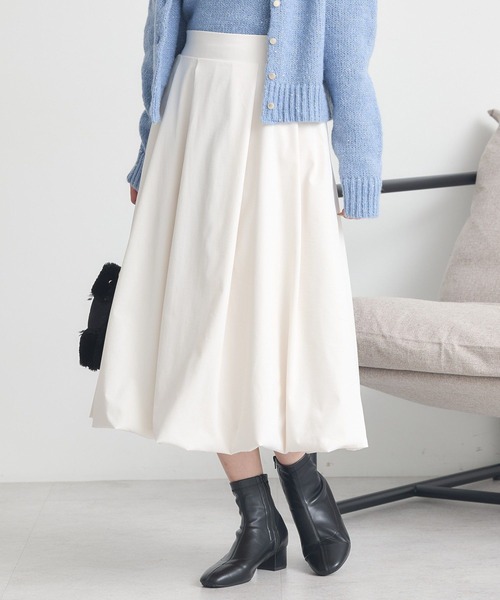 earth music&ecology（アースミュージックアンドエコロジー）の「バルーンミディスカート（スカート・レディース・アイボリー/ブラック・F）」の2枚目の写真