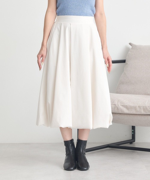 earth music&ecology（アースミュージックアンドエコロジー）の「バルーンミディスカート（スカート・レディース・アイボリー/ブラック・F）」の3枚目の写真