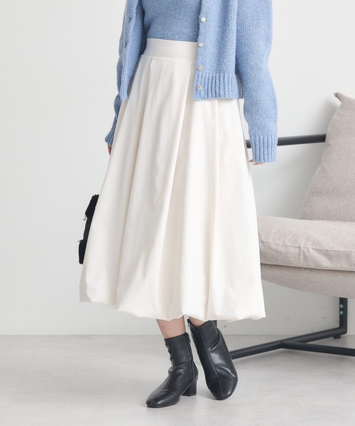 earth music&ecology（アースミュージックアンドエコロジー）の「バルーンミディスカート（スカート・レディース・アイボリー/ブラック・F）」の9枚目の写真
