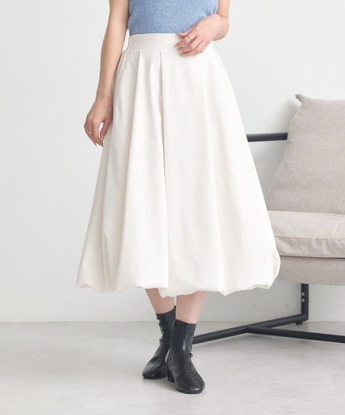 earth music&ecology（アースミュージックアンドエコロジー）の「バルーンミディスカート（スカート・レディース・アイボリー/ブラック・F）」の10枚目の写真