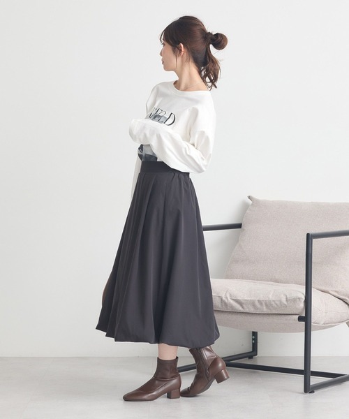 earth music&ecology（アースミュージックアンドエコロジー）の「バルーンミディスカート（スカート・レディース・アイボリー/ブラック・F）」の16枚目の写真