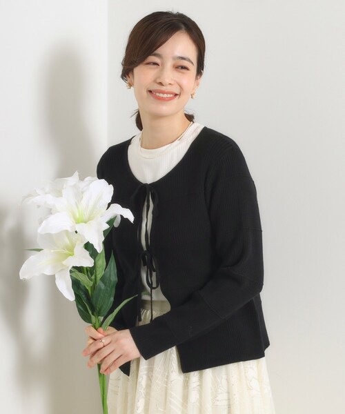 ITS'DEMO(イッツデモ)の「【手洗い可】前開き2wayニット(ニット/セーター・レディース・ブラック/アイボリー/ブラウン系・00)」の8枚目の写真