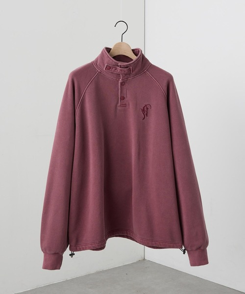 セール】【Alfred Alex】ヴィンテージ加工ピグメント ワンポイント刺繍