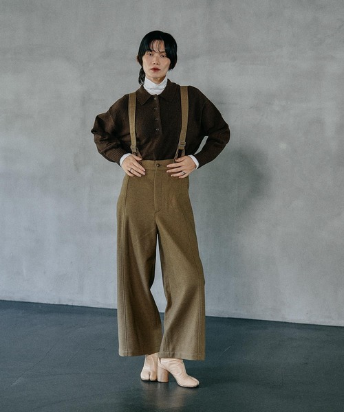 LEPSIM(レプシィム)の「メルトンサス付きパンツ 581678(その他パンツ・レディース・チャコールグレー/ベージュ/ブラック・FREE)」の1枚目の写真