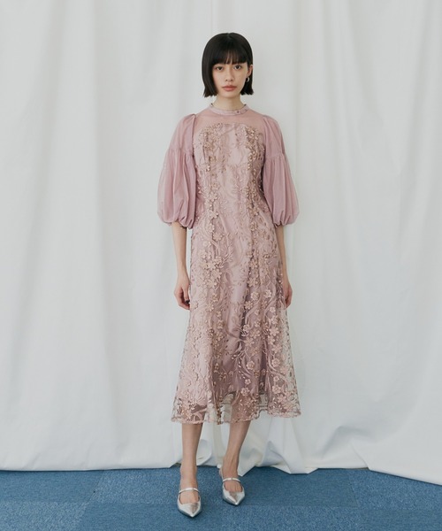 セール】フローラルパターンフレアドレス / floral pattern flare