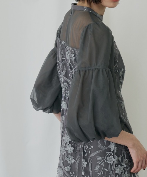 ANDRESD(アンドレスド)の「フローラルパターンフレアドレス / floral pattern flare dress(ドレス・レディース・ピンク/ブルーグレー/ブラック/チャコール・S/M/L)」の10枚目の写真