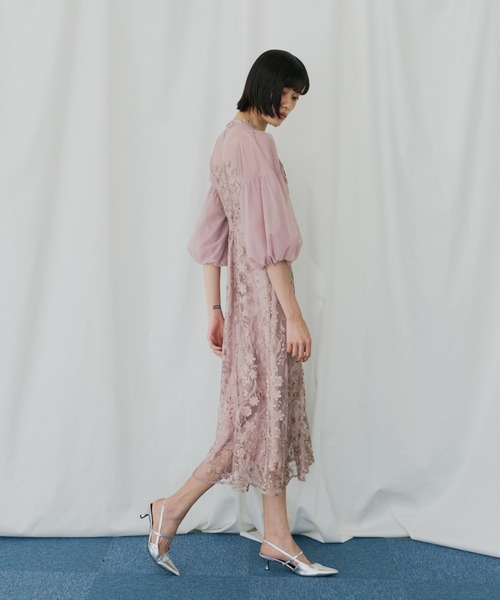 ANDRESD（アンドレスド）の「フローラルパターンフレアドレス / floral