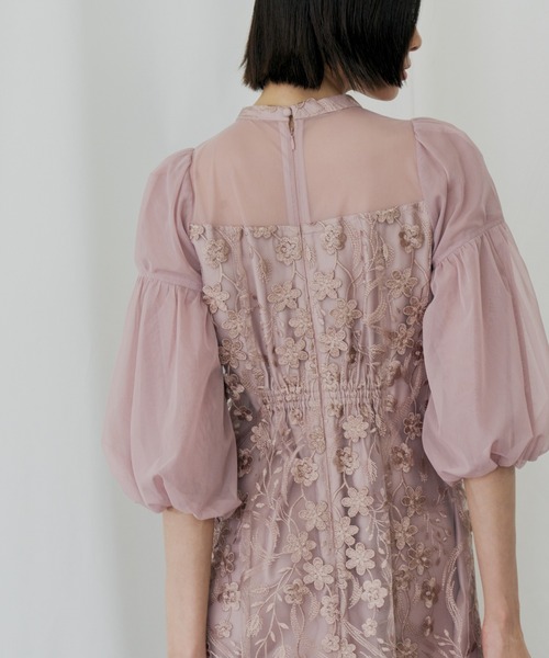 ANDRESD(アンドレスド)の「フローラルパターンフレアドレス / floral pattern flare dress(ドレス・レディース・ピンク/ブルーグレー/ブラック/チャコール・S/M/L)」の17枚目の写真