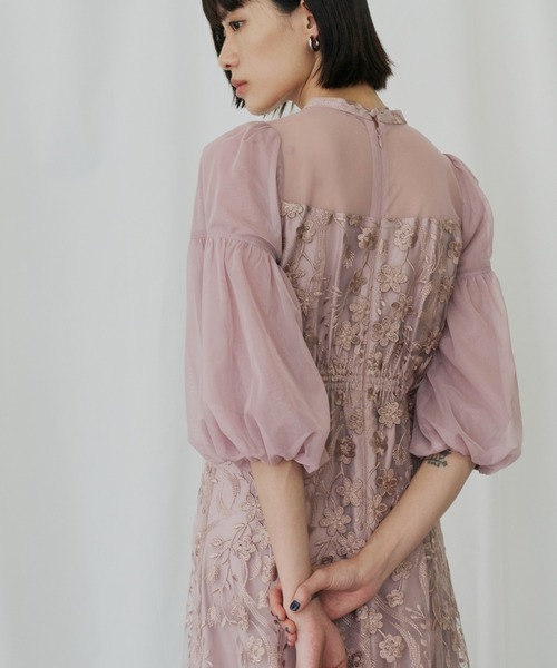 ANDRESD(アンドレスド)の「フローラルパターンフレアドレス / floral pattern flare dress(ドレス・レディース・ピンク/ブルーグレー/ブラック/チャコール・S/M/L)」の18枚目の写真