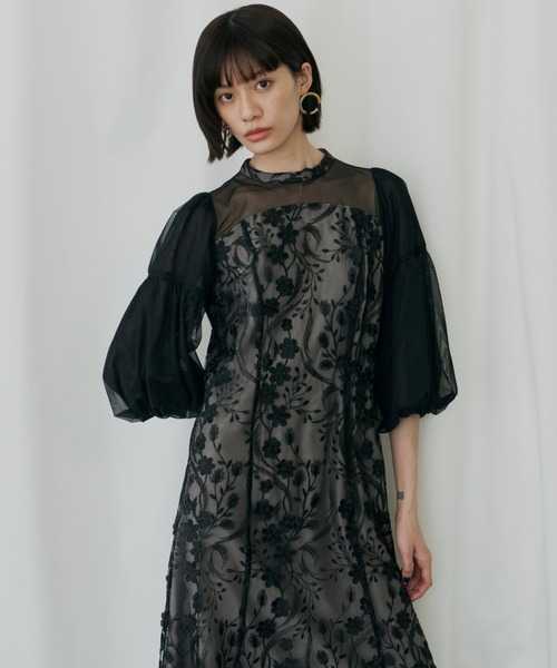 セール】フローラルパターンフレアドレス / floral pattern flare