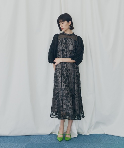 セール】フローラルパターンフレアドレス / floral pattern flare