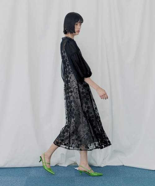 ANDRESD(アンドレスド)の「フローラルパターンフレアドレス / floral pattern flare dress(ドレス・レディース・ピンク/ブルーグレー/ブラック/チャコール・S/M/L)」の22枚目の写真