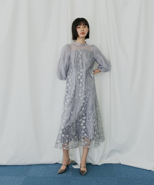 セール】フローラルパターンフレアドレス / floral pattern flare