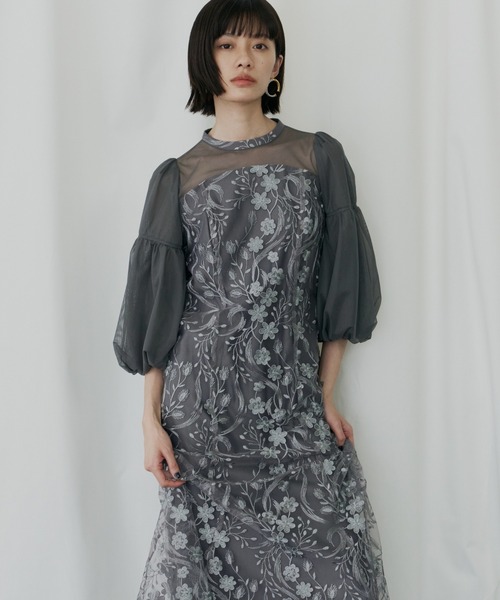 セール】フローラルパターンフレアドレス / floral pattern flare