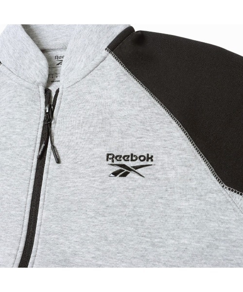 Reebok(リーボック)の「ボンバージャケット / CONTRAST PANEL BOMBER JACKET(ジャージ・メンズ・チャコールグレー×ブラック/アーミー・SMALL/MEDIUM/LARGE/X-LARGE)」の4枚目の写真
