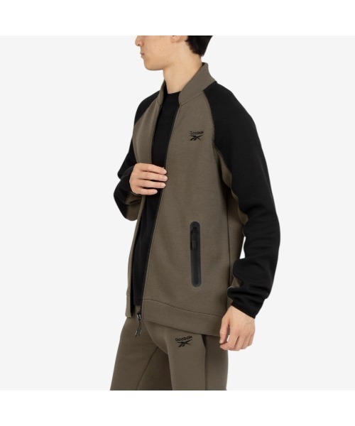 Reebok(リーボック)の「ボンバージャケット / CONTRAST PANEL BOMBER JACKET(ジャージ・メンズ・チャコールグレー×ブラック/アーミー・SMALL/MEDIUM/LARGE/X-LARGE)」の10枚目の写真