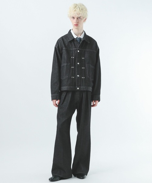 HARE(ハレ)の「【Wrangler×HARE SET UP対応】2タックデニムワイドパンツ(HARE)(デニムパンツ・メンズ・ブラック/ネイビー・SMALL/MEDIUM)」の7枚目の写真