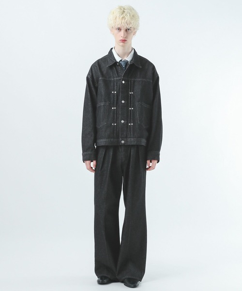 HARE(ハレ)の「【Wrangler×HARE SET UP対応】2タックデニムワイドパンツ(HARE)(デニムパンツ・メンズ・ブラック/ネイビー・SMALL/MEDIUM)」の8枚目の写真