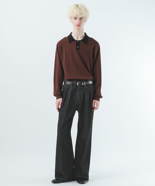 HARE(ハレ)の「【Wrangler×HARE SET UP対応】2タックデニムワイドパンツ(HARE)(デニムパンツ・メンズ・ブラック/ネイビー・SMALL/MEDIUM)」の9枚目の写真