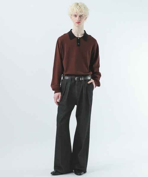 HARE(ハレ)の「【Wrangler×HARE SET UP対応】2タックデニムワイドパンツ(HARE)(デニムパンツ・メンズ・ブラック/ネイビー・SMALL/MEDIUM)」の10枚目の写真