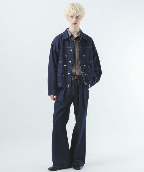 HARE(ハレ)の「【Wrangler×HARE SET UP対応】2タックデニムワイドパンツ(HARE)(デニムパンツ・メンズ・ブラック/ネイビー・SMALL/MEDIUM)」の17枚目の写真