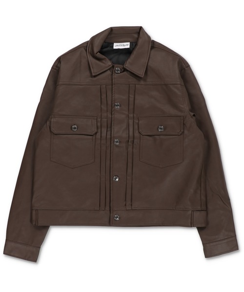 SPINNS（スピンズ）の「短丈合皮ジャケットブルゾン/2ndデザイン/ショート丈/ユニセックス（ブルゾン・メンズ・ブラウン/ブラック・ONESIZE）」の20枚目の写真