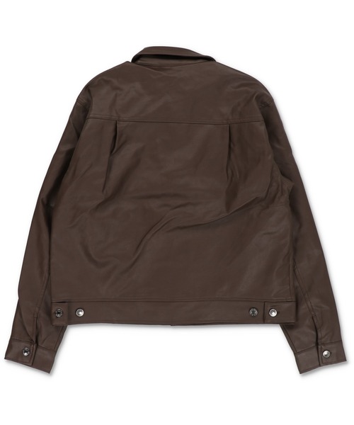 SPINNS（スピンズ）の「短丈合皮ジャケットブルゾン/2ndデザイン/ショート丈/ユニセックス（ブルゾン・メンズ・ブラウン/ブラック・ONESIZE）」の21枚目の写真