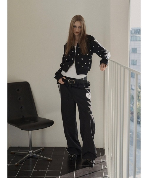 SETUPEXE(セットアップイーエックスイー)の「A'GEM/9 × .kom 『SETUPEXE/セットアップイーエックスイー』 STAR SPORTY ZIP-UP/ハートワッペン スタートラックジャケット(その他アウター・レディース・ブラック/オフホワイト・FREE)」の8枚目の写真