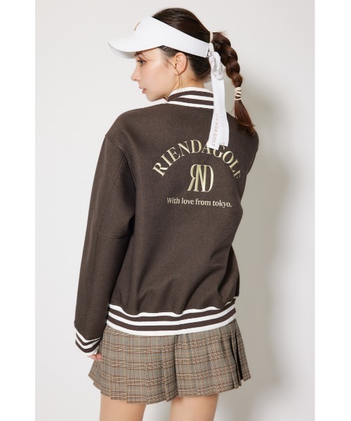 RIENDA GOLF（リエンダゴルフ）の「【RIENDA GOLF】RNDロゴスタジャン 秋服 冬服（ブルゾン・レディース・ブラウン/ブラック・SMALL/MEDIUM）」の14枚目の写真