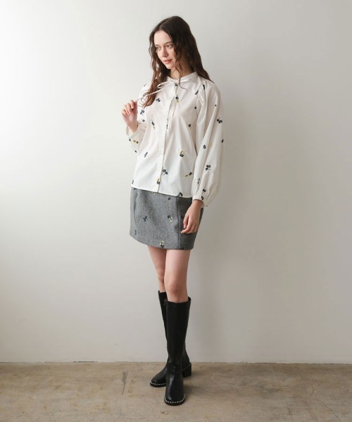 DONOBAN（ドノバン）の「フローレットブラウス（シャツ/ブラウス・レディース・ブラック/ホワイト・ONE SIZE）」の11枚目の写真
