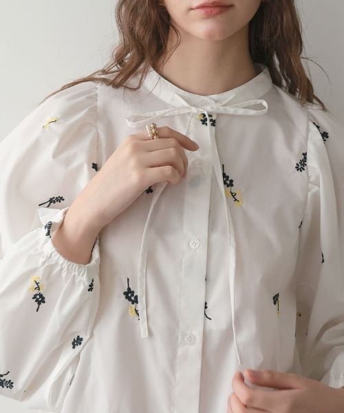 DONOBAN（ドノバン）の「フローレットブラウス（シャツ/ブラウス・レディース・ブラック/ホワイト・ONE SIZE）」の8枚目の写真