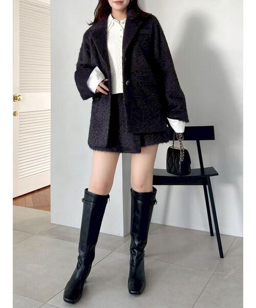 dazzlin(ダズリン)の「シャギースコート(スカート・レディース・ピンク/アイボリー/チャコールグレー・SMALL/MEDIUM)」の4枚目の写真
