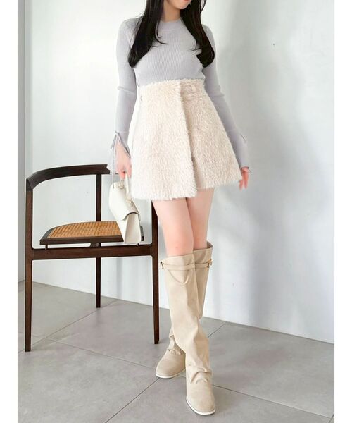 dazzlin(ダズリン)の「シャギースコート(スカート・レディース・ピンク/アイボリー/チャコールグレー・SMALL/MEDIUM)」の8枚目の写真